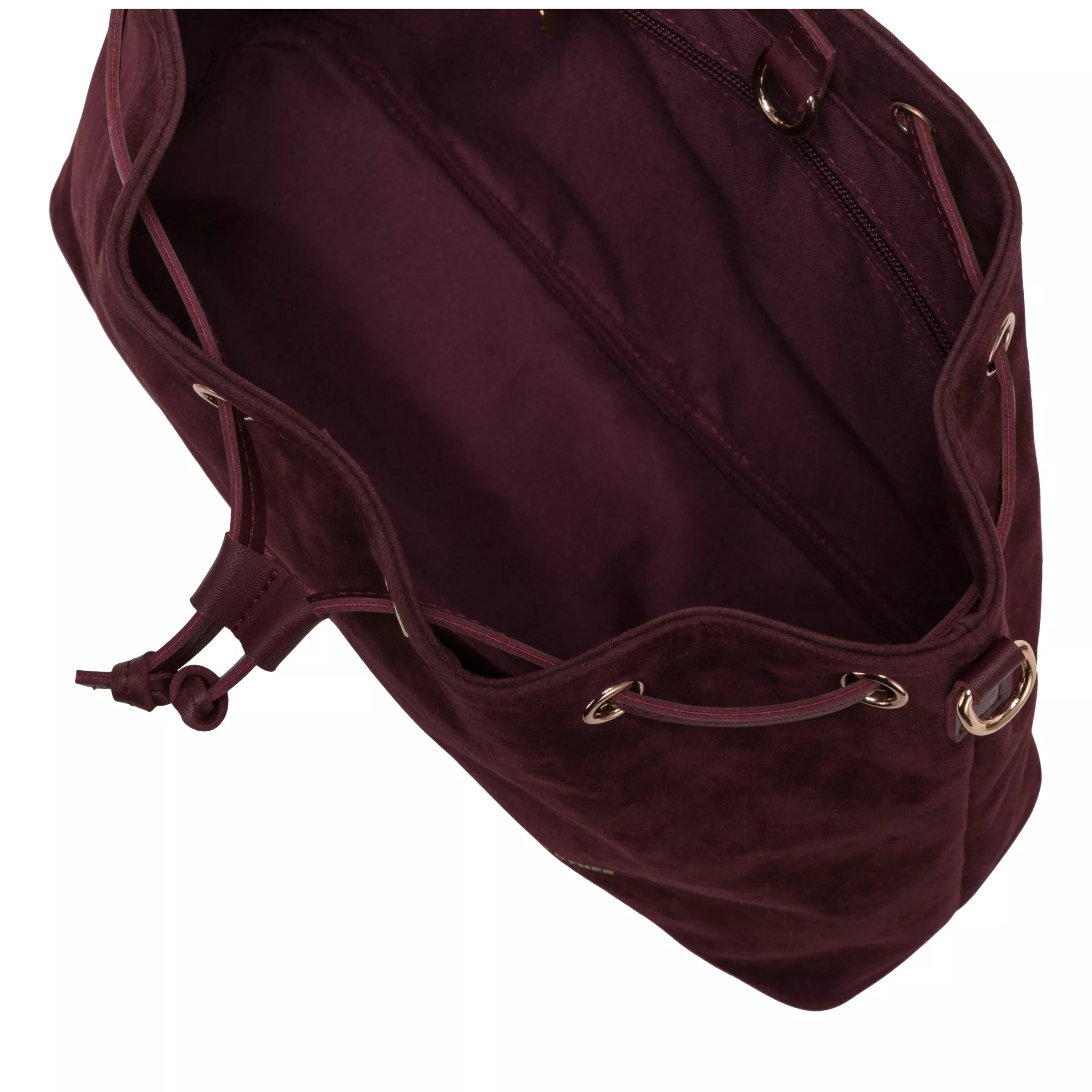 Every Other Suede Effect Draw Top Shoulder Cross Body Bag Burgundy