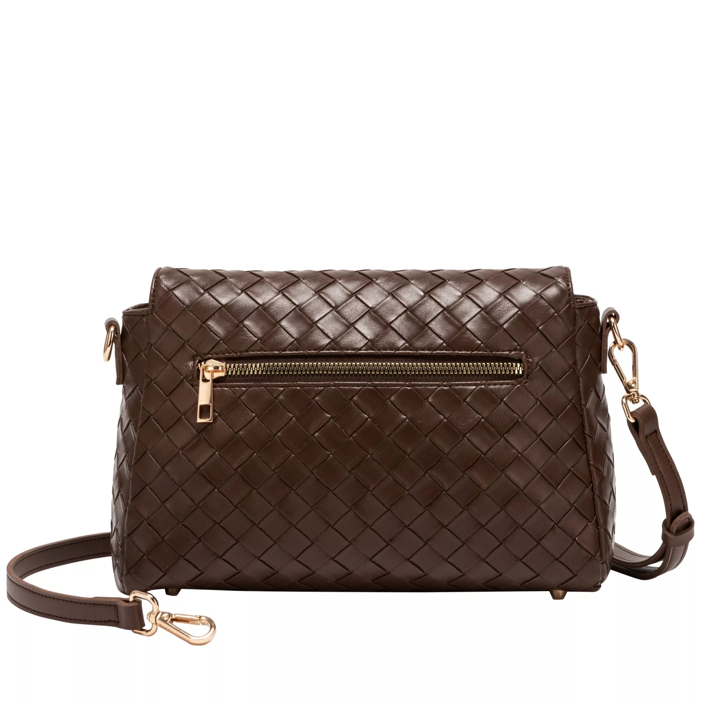 Every Other Flap Over Shoulder Clutch Cross Body Bag Brown