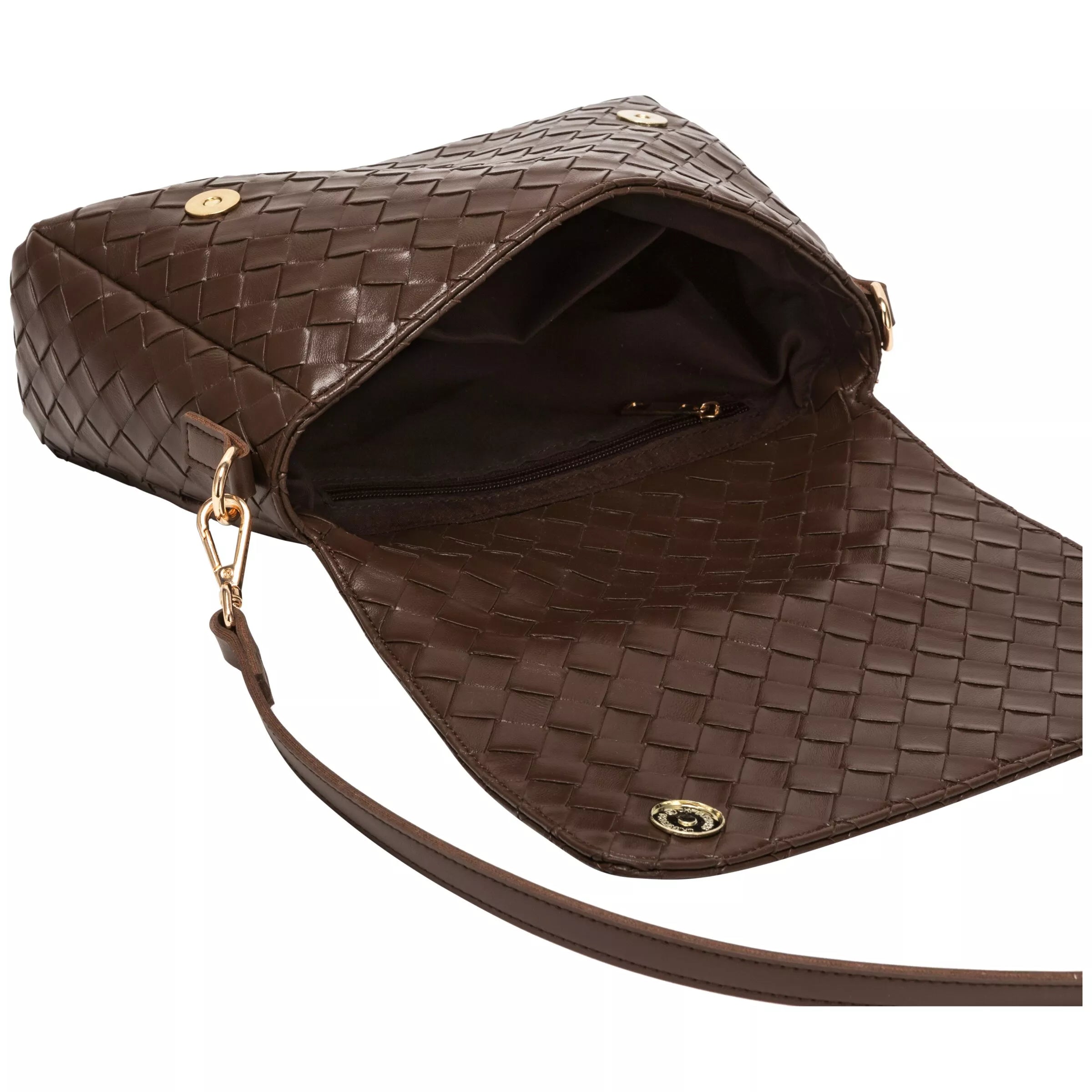 Every Other Flap Over Shoulder Clutch Cross Body Bag Brown