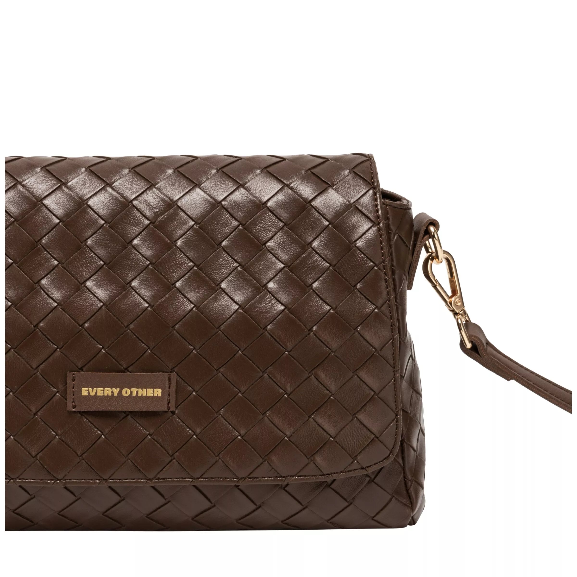 Every Other Flap Over Shoulder Clutch Cross Body Bag Brown