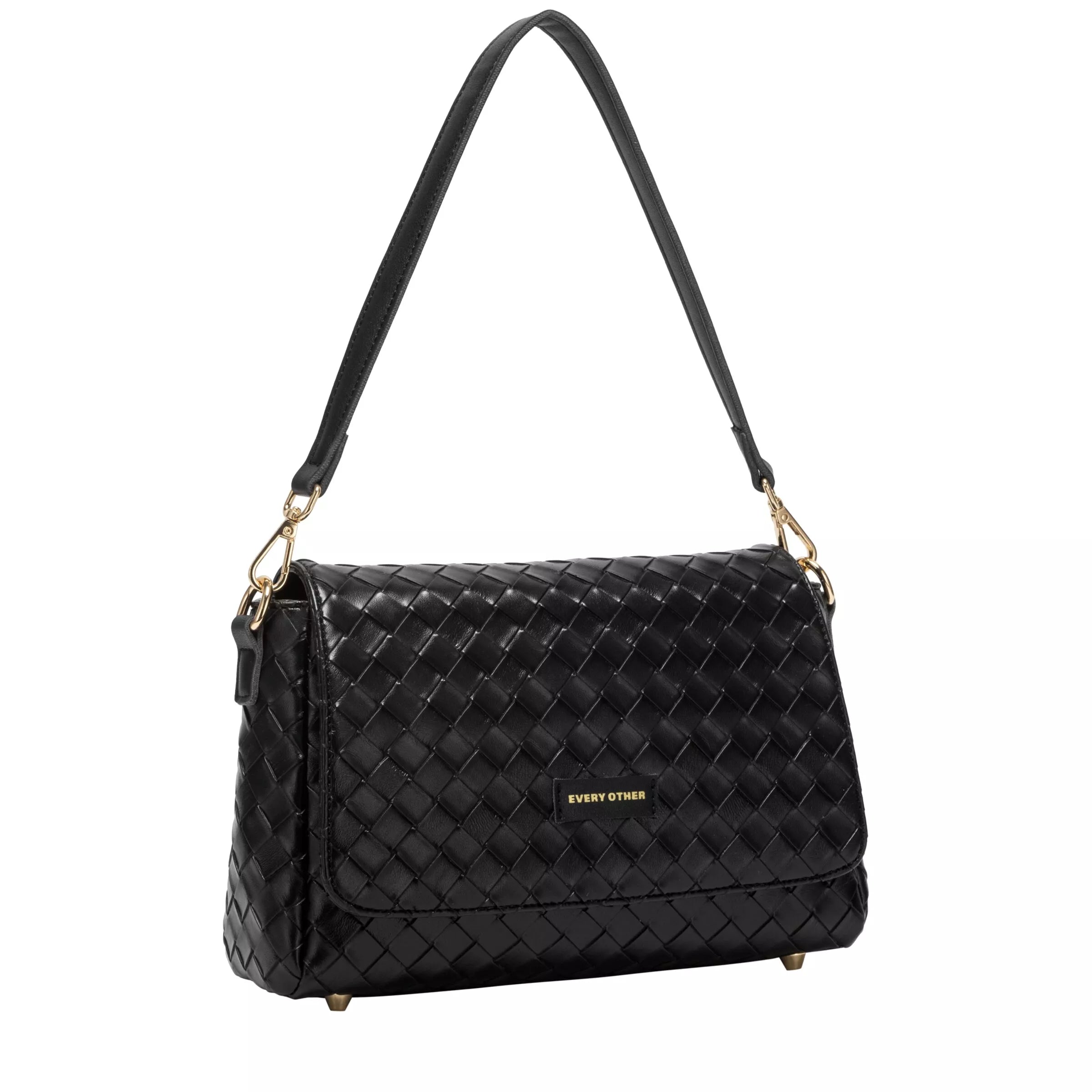 Every Other Flap Over Shoulder Clutch Cross Body Bag Black