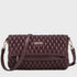 Every Other Quilted Flap Over Clutch Cross Body Bag Burgundy