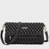 Every Other Quilted Flap Over Clutch Cross Body Bag Black