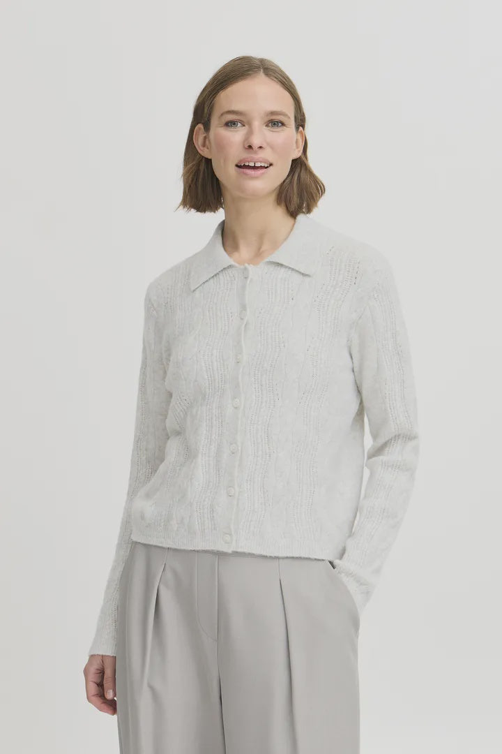 b.young Miffa Cardigan Light Grey Melange