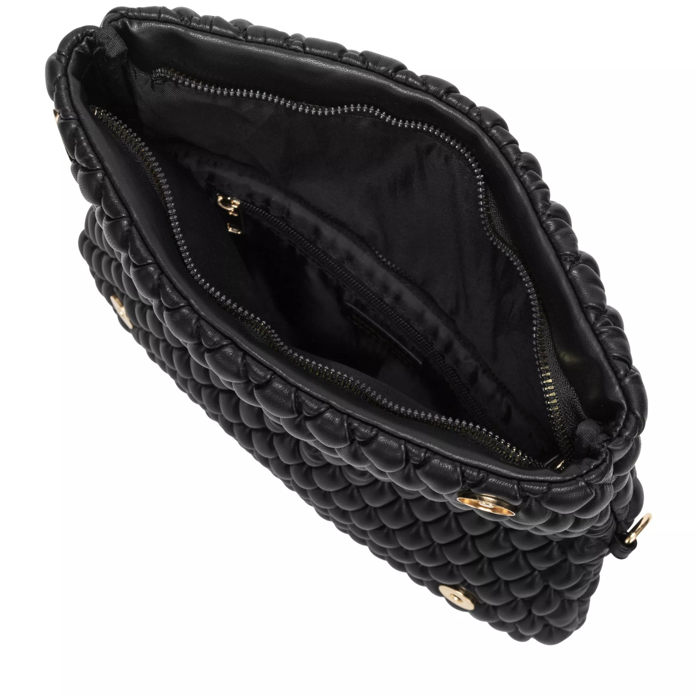 Every Other Quilted Flap Over Clutch Cross Body Bag Black