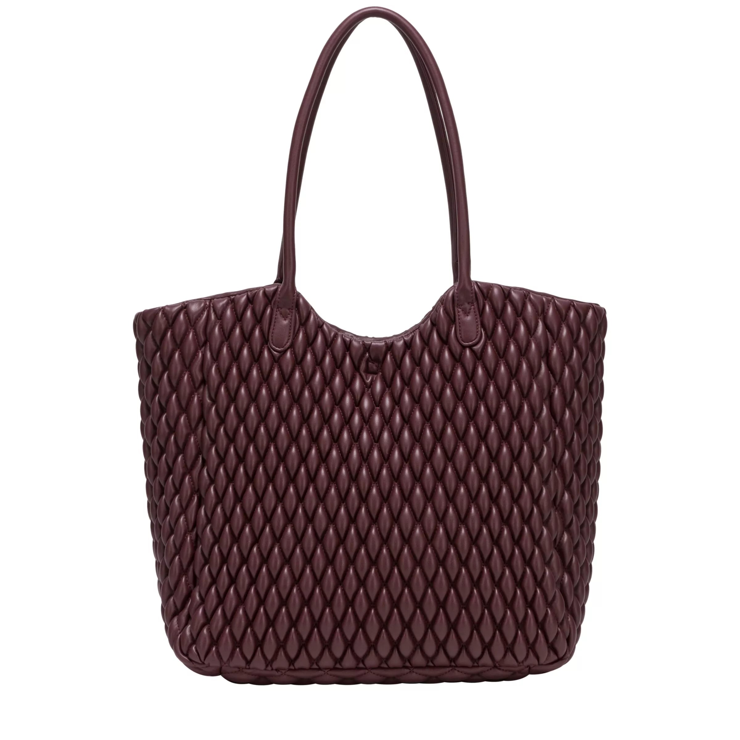 Every Other Large Quilted Tote Bag Burgundy