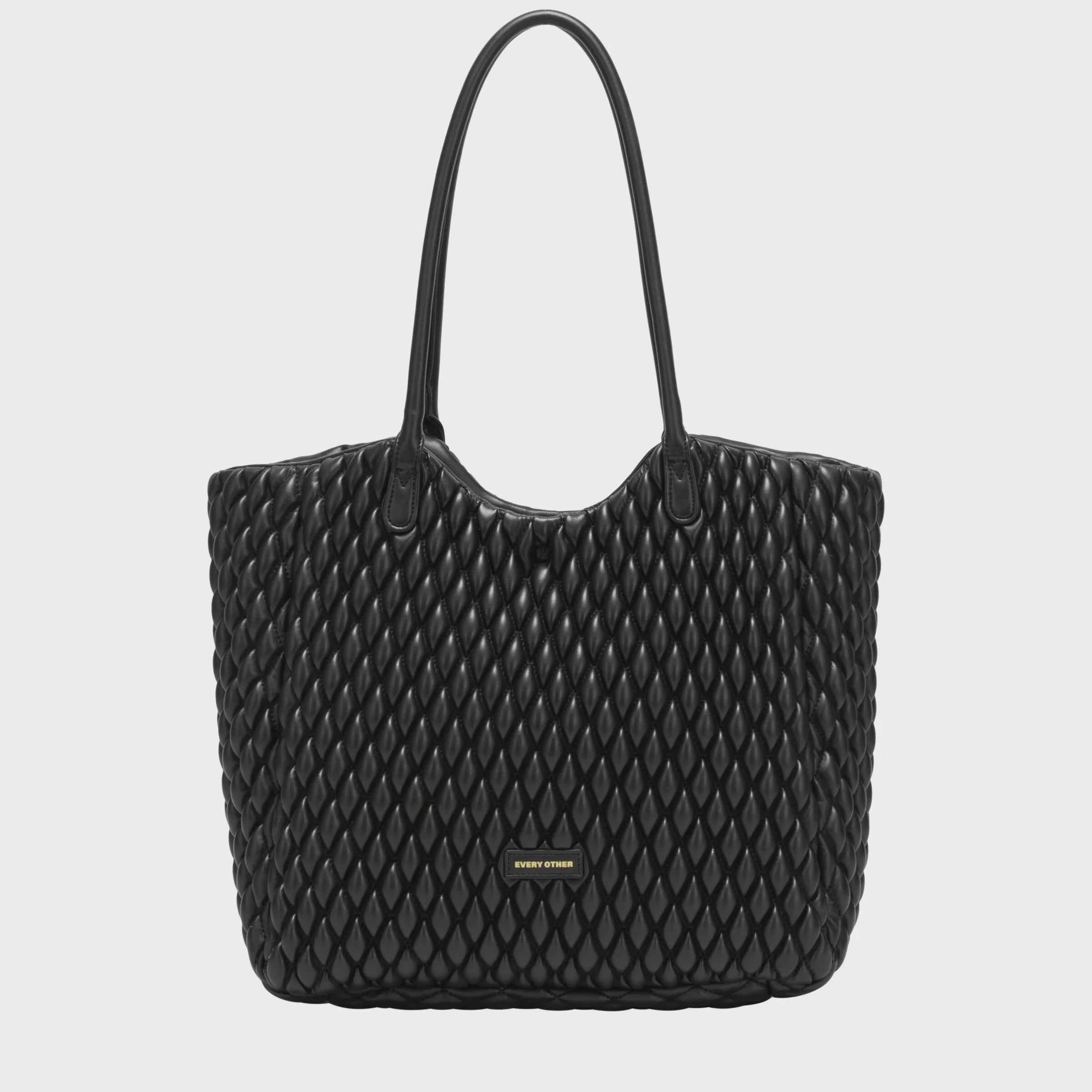 Every Other Large Quilted Tote Bag Black