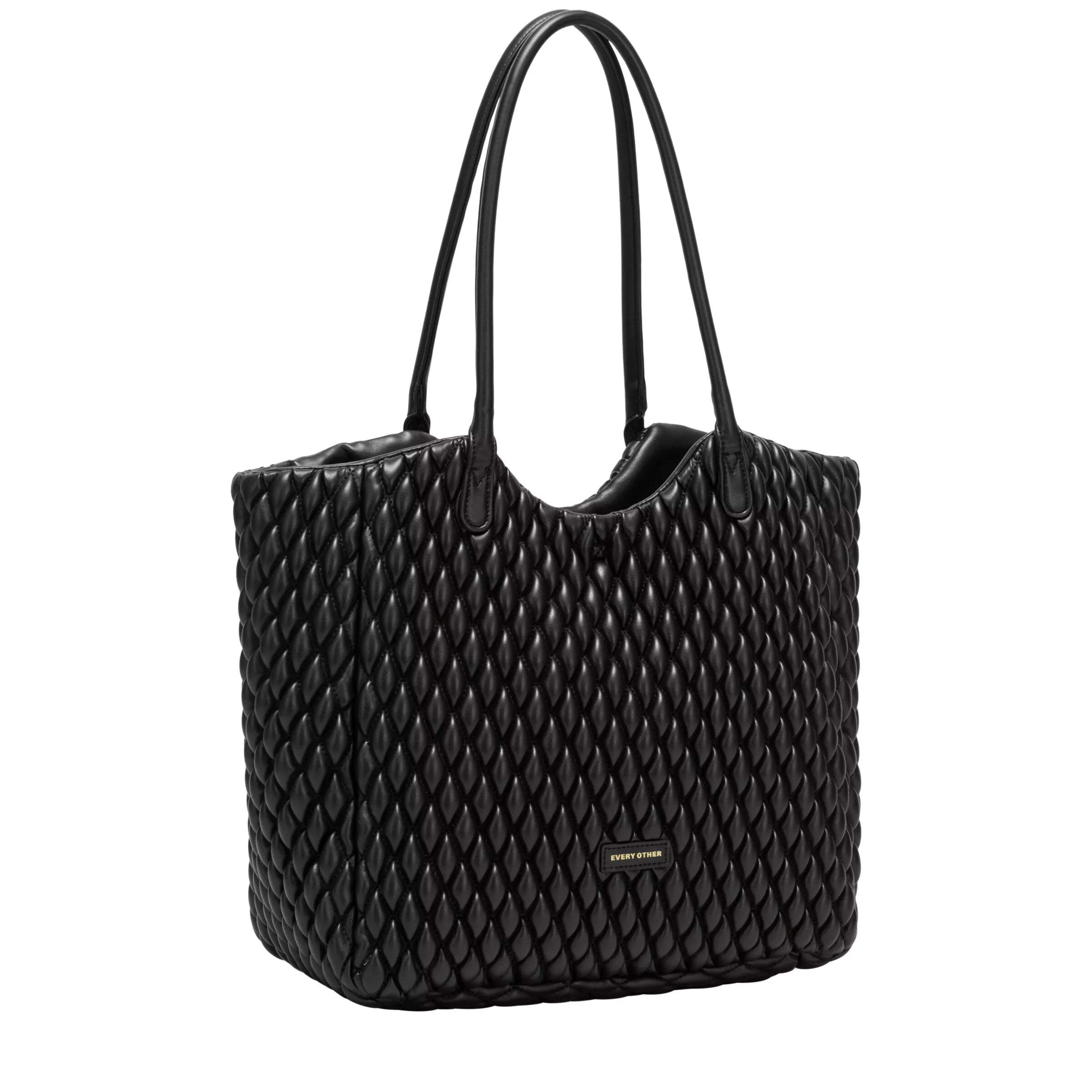 Every Other Large Quilted Tote Bag Black