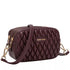Every Other Quilted Camera Cross Body Bag Burgundy