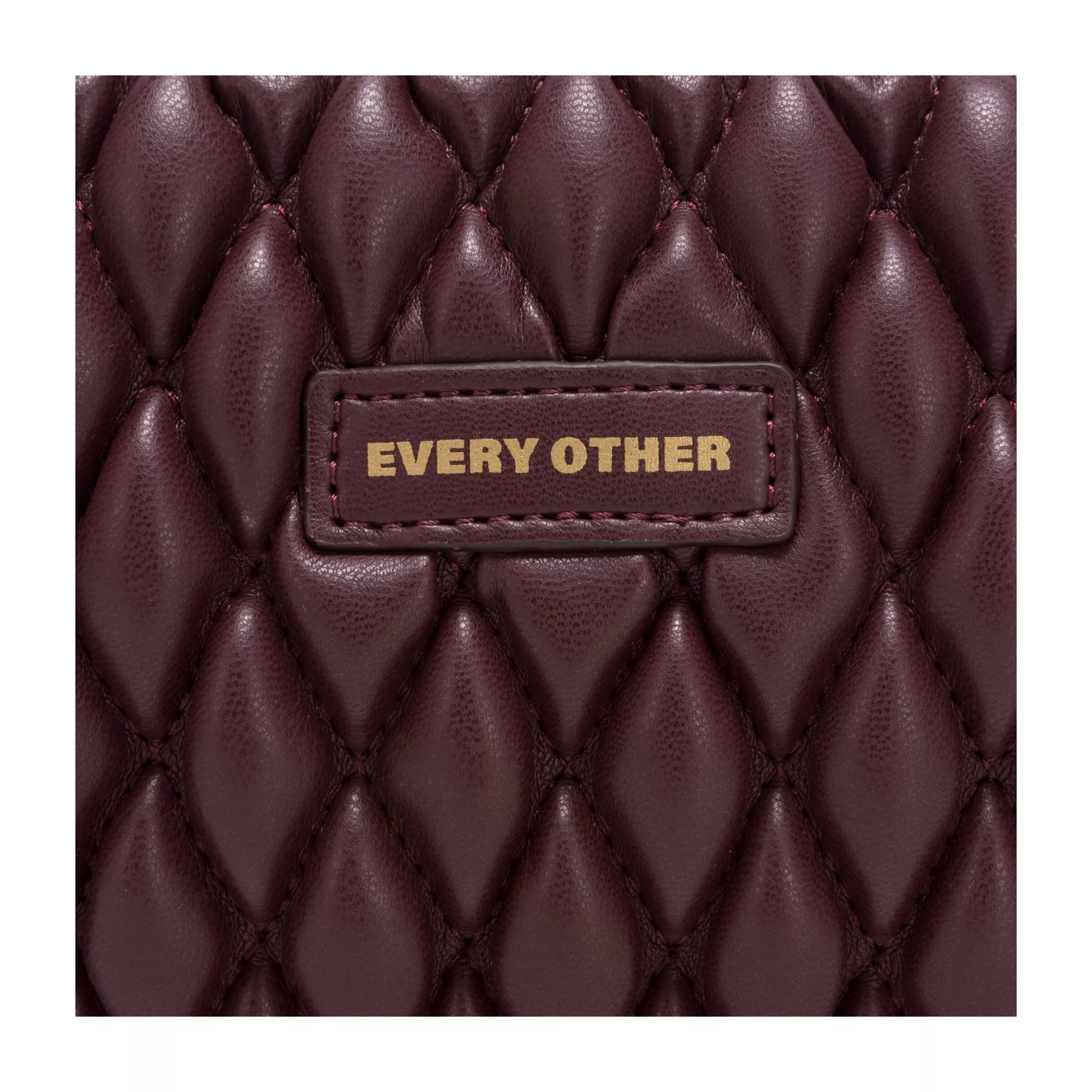 Every Other Quilted Camera Cross Body Bag Burgundy