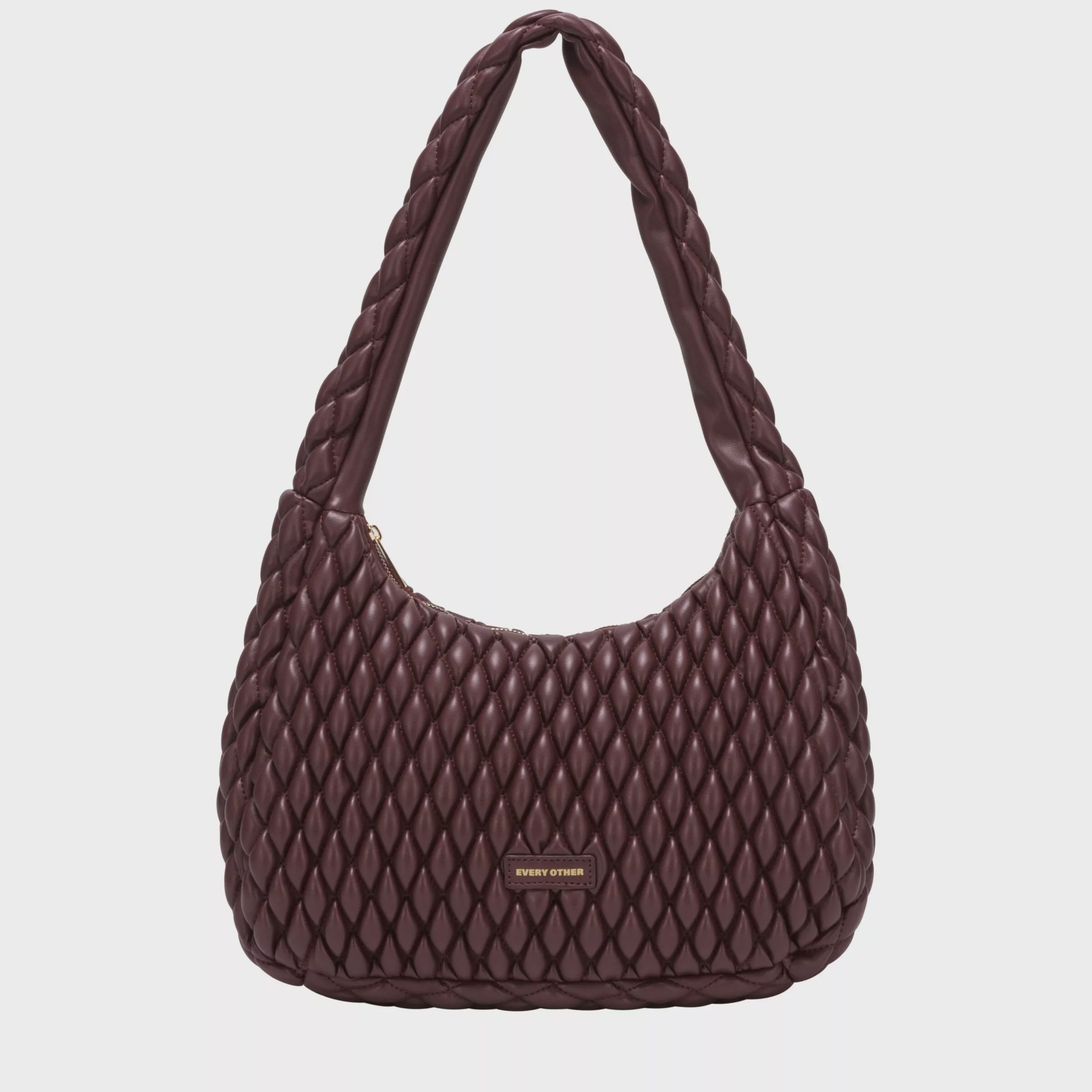 Every Other Quilted Shoulder Bag Burgundy