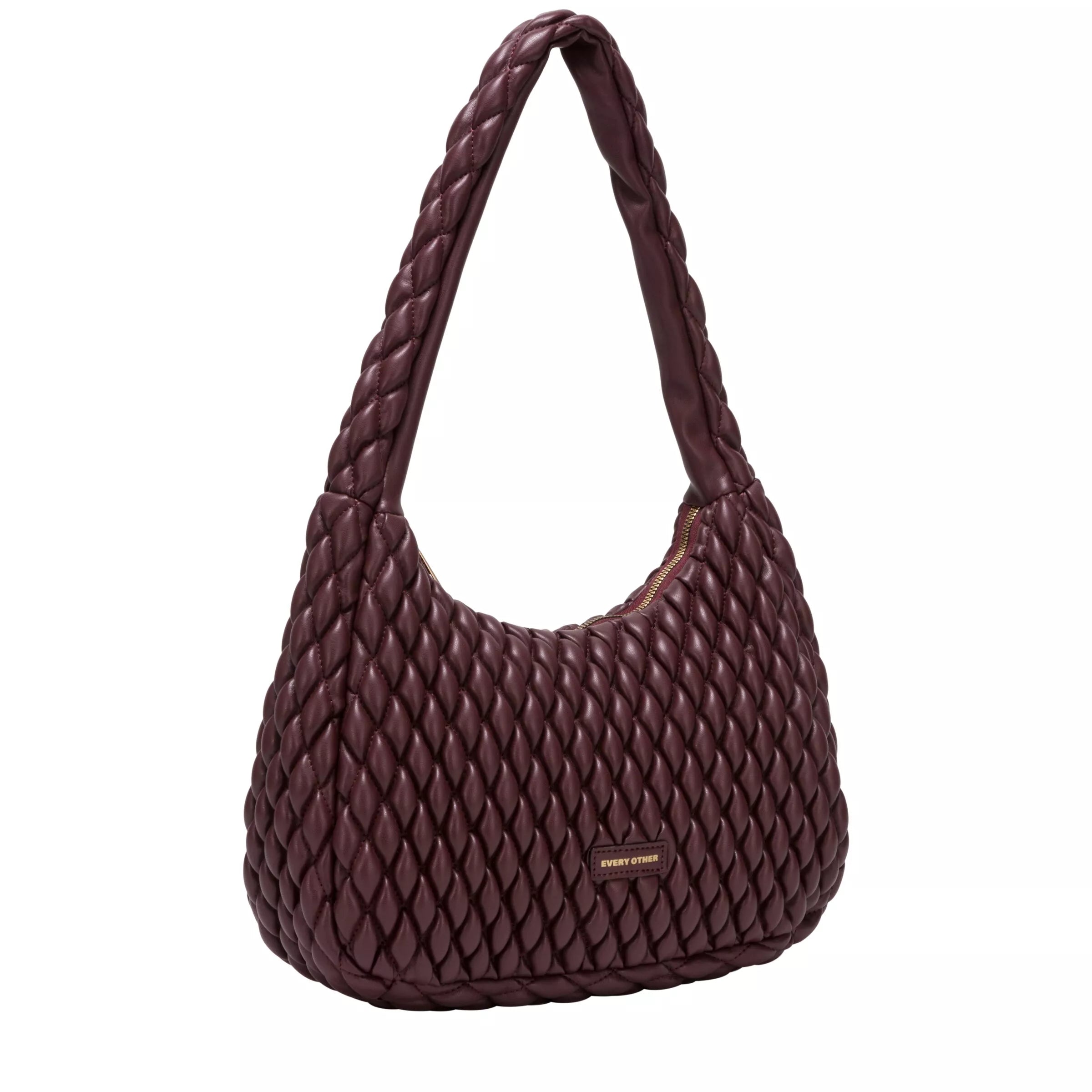 Every Other Quilted Shoulder Bag Burgundy