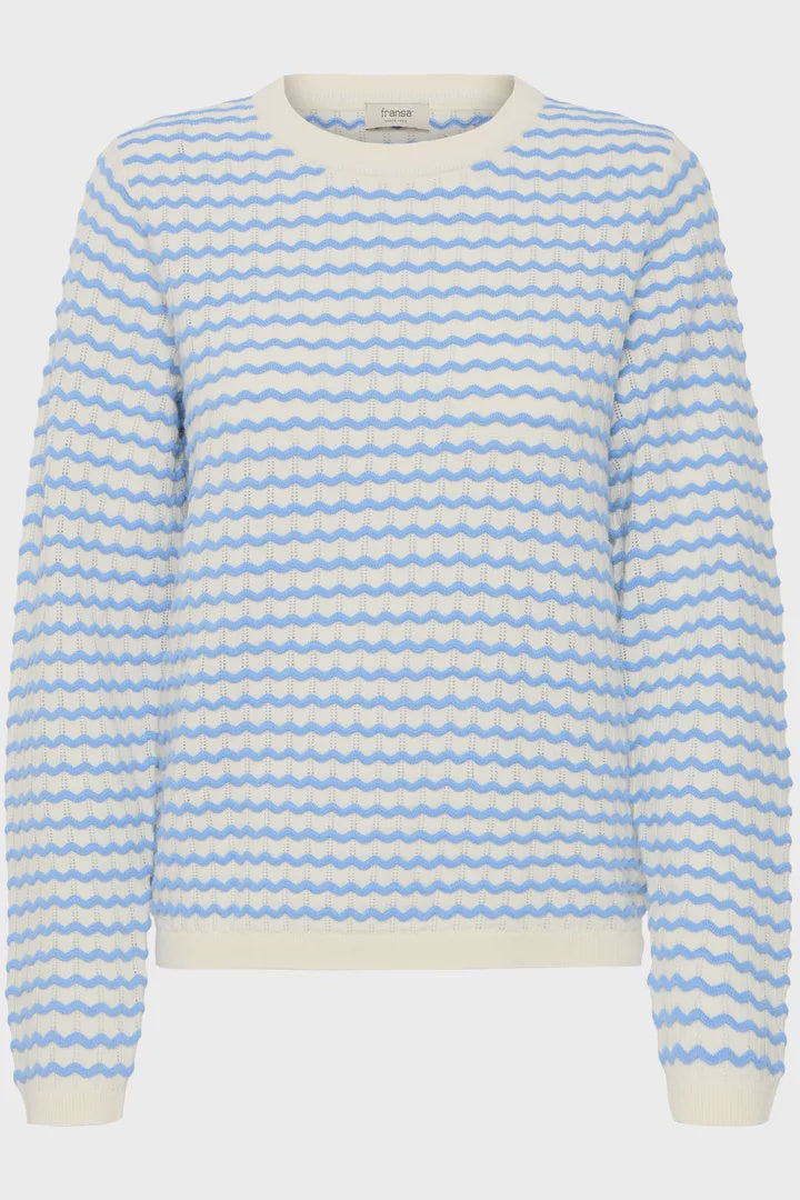 Fransa Luma Knit Pullover Azure Blue Mix