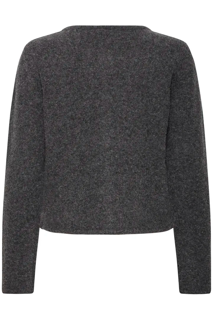 Fansa Noah Cardigan Charcoal Grey Melange
