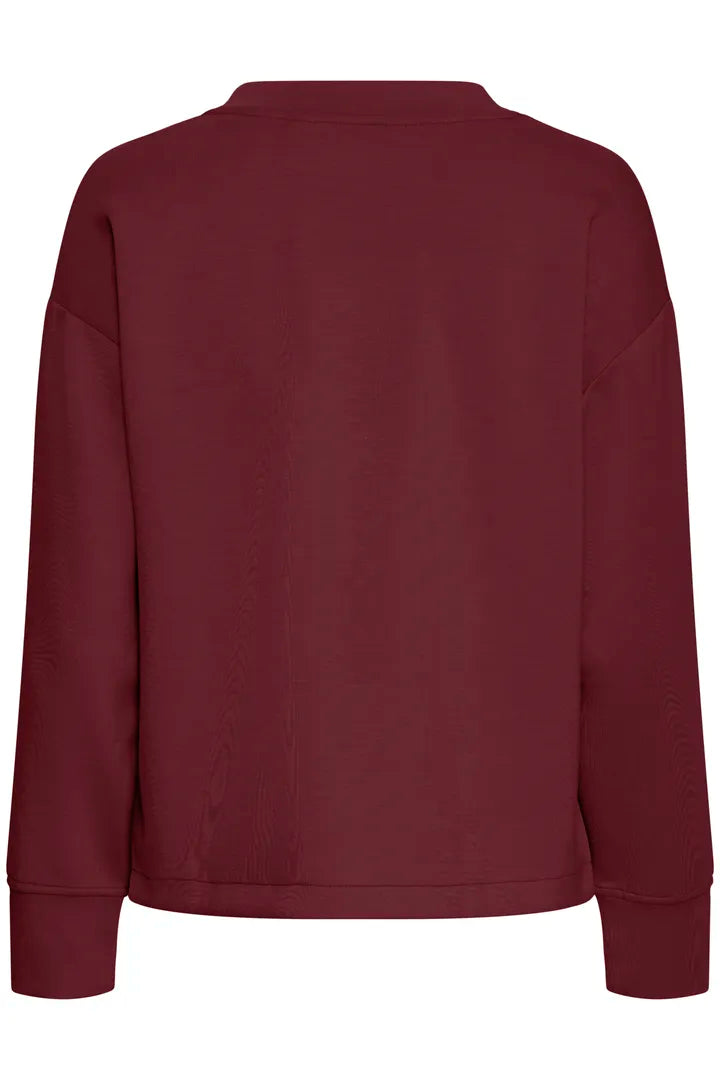 b.young Pusti V-Neck Cropped Blouse Port Royale