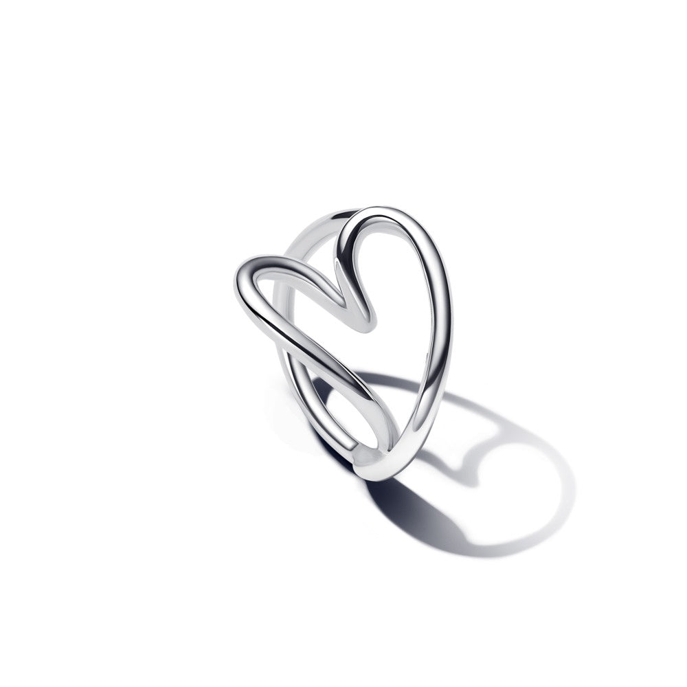 Pandora Essence Organically Shaped Heart Sterling Silver Ring
