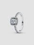 Pandora Sparkling Clear Square Halo Ring