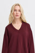 b.young Pusti V-Neck Cropped Blouse Port Royale