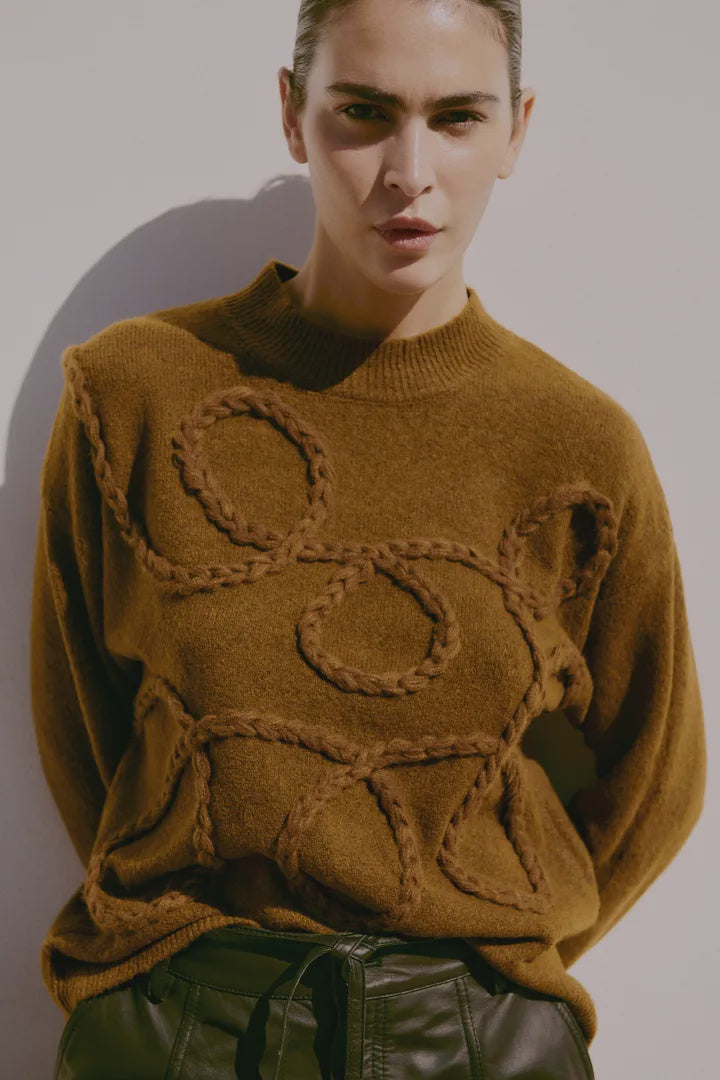 b.young Medi Deco Jumper Toffee Melange