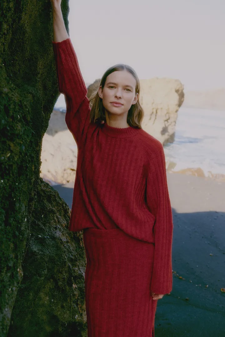 b.young Marianne Rib Jumper Barbados Cherry