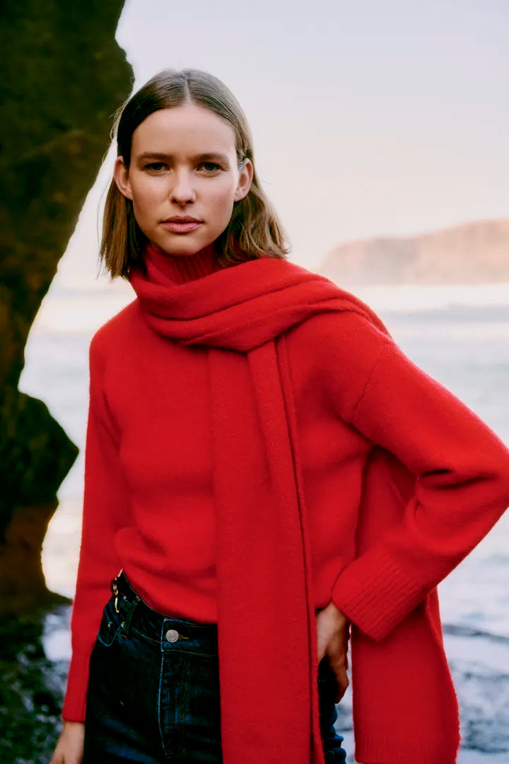 b.young Olma Turtleneck Barbados Cherry Melange