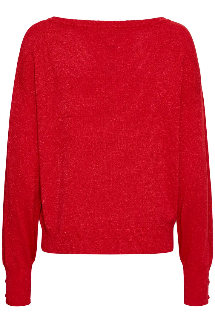 b.young Mobbe Boatneck Jumper Barbados Cherry