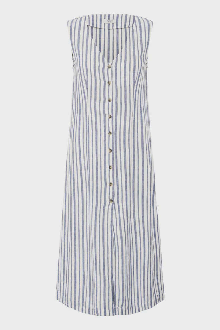 b.young Falakka Button Dress Marshmallow Stripe Mix