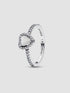 Pandora Elevated White Heart Ring