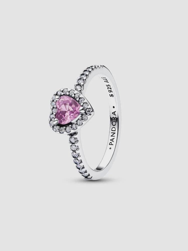 Pandora Elevated Light Purple Heart Ring