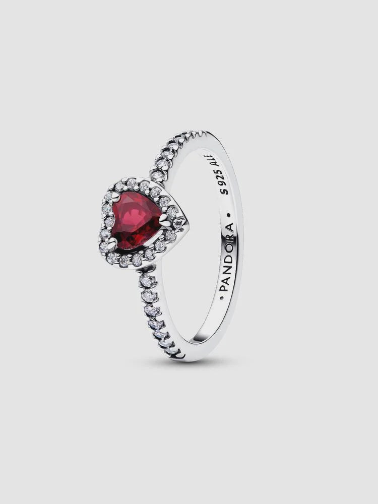 Pandora Elevated Fuchsia Rose Heart Ring