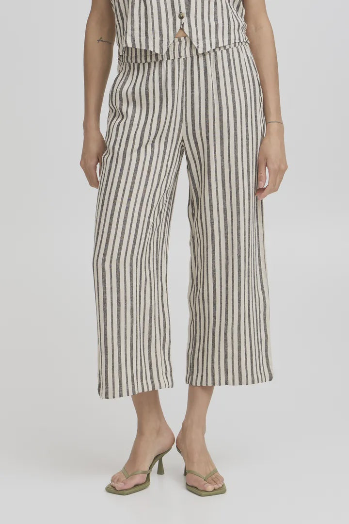 b.young Falakka Crop Pants Rainy Day Stripe Mix