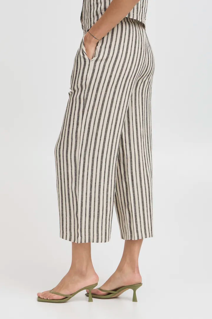b.young Falakka Crop Trousers Rainy Day Stripe Mix