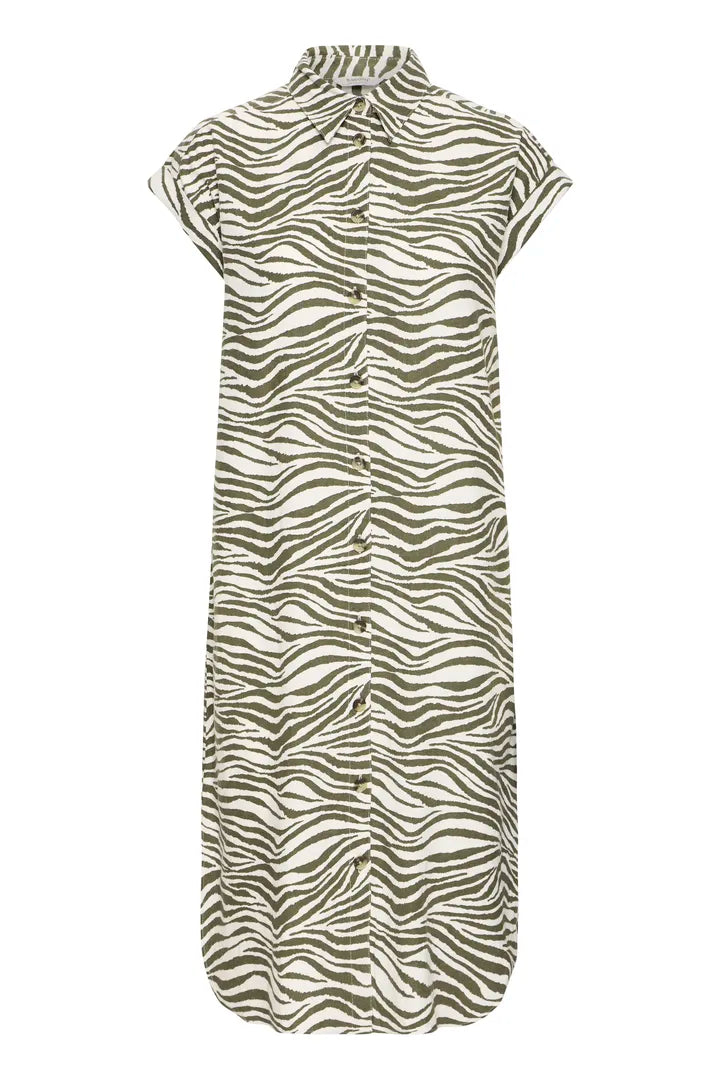 b.young Falakka SS Shirt Dress Animal Kalamata Mix