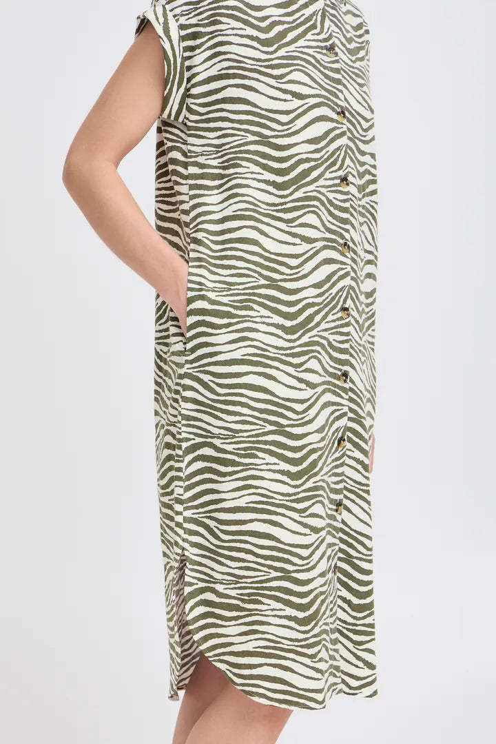 b.young Falakka SS Shirt Dress Animal Kalamata Mix