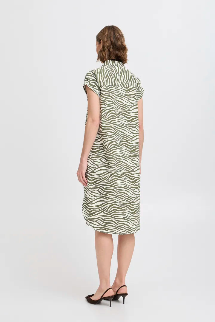 b.young Falakka SS Shirt Dress Animal Kalamata Mix