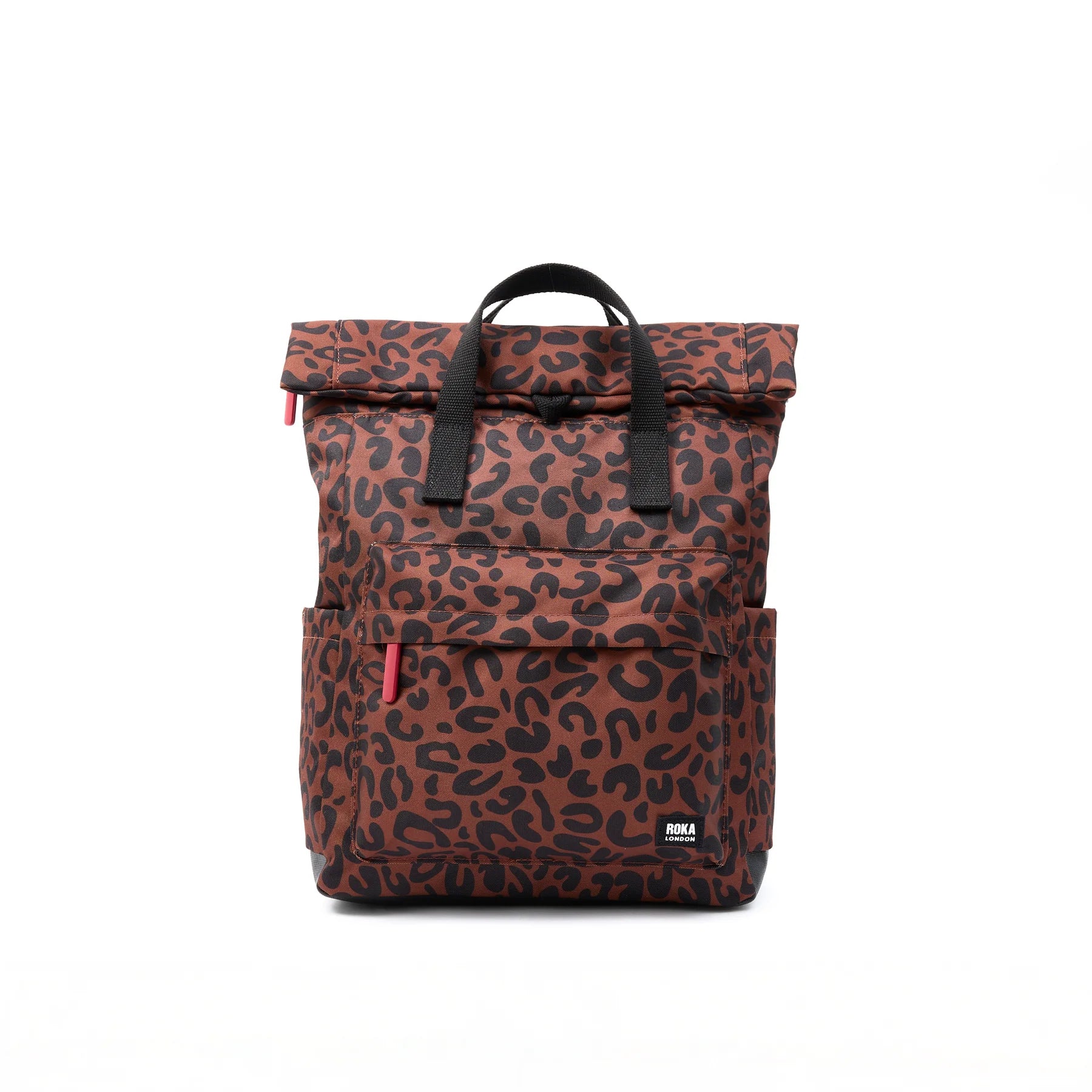 ROKA Canfield B Scarlet Leopard Print Recycled Canvas Small