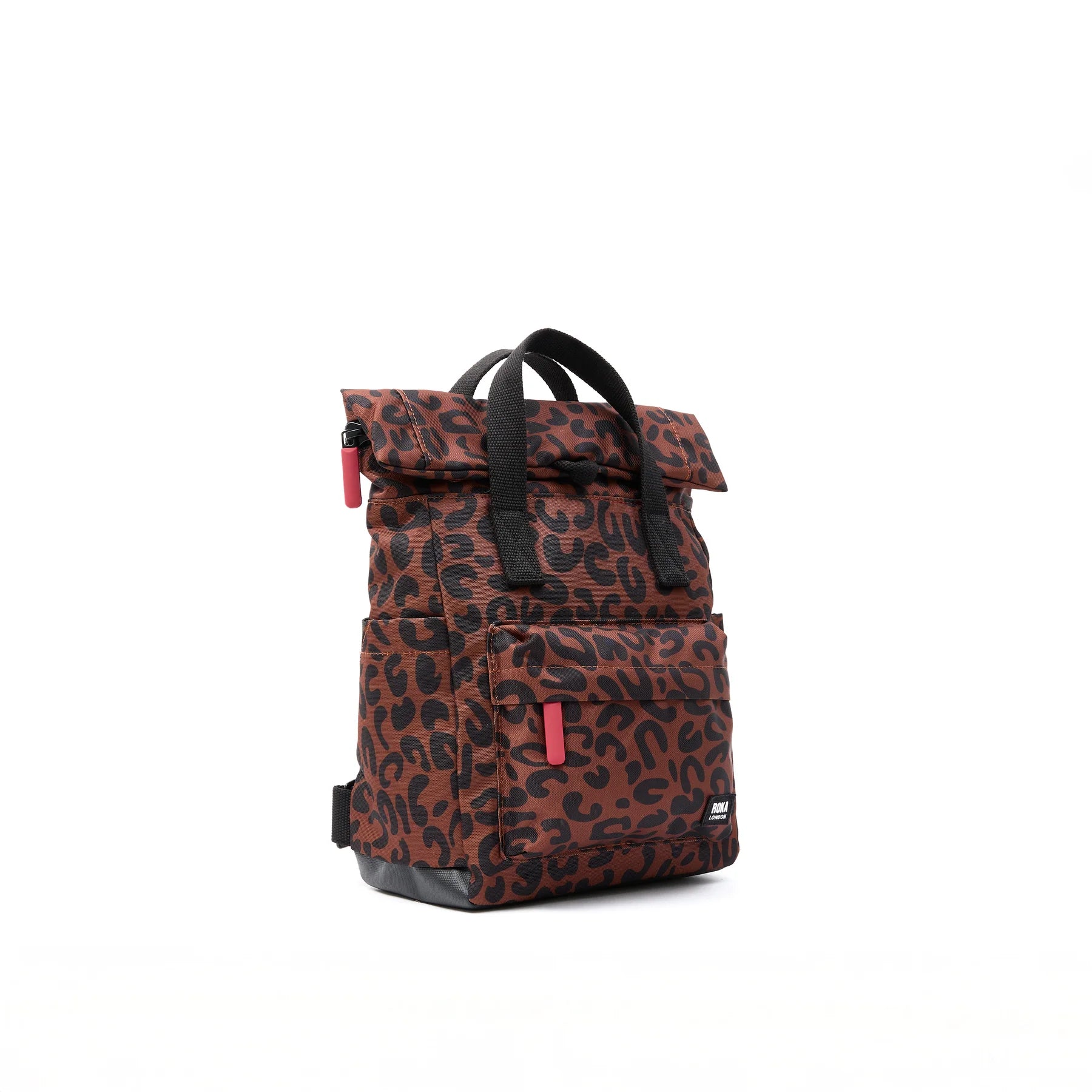 ROKA Canfield B Scarlet Leopard Print Recycled Canvas Small