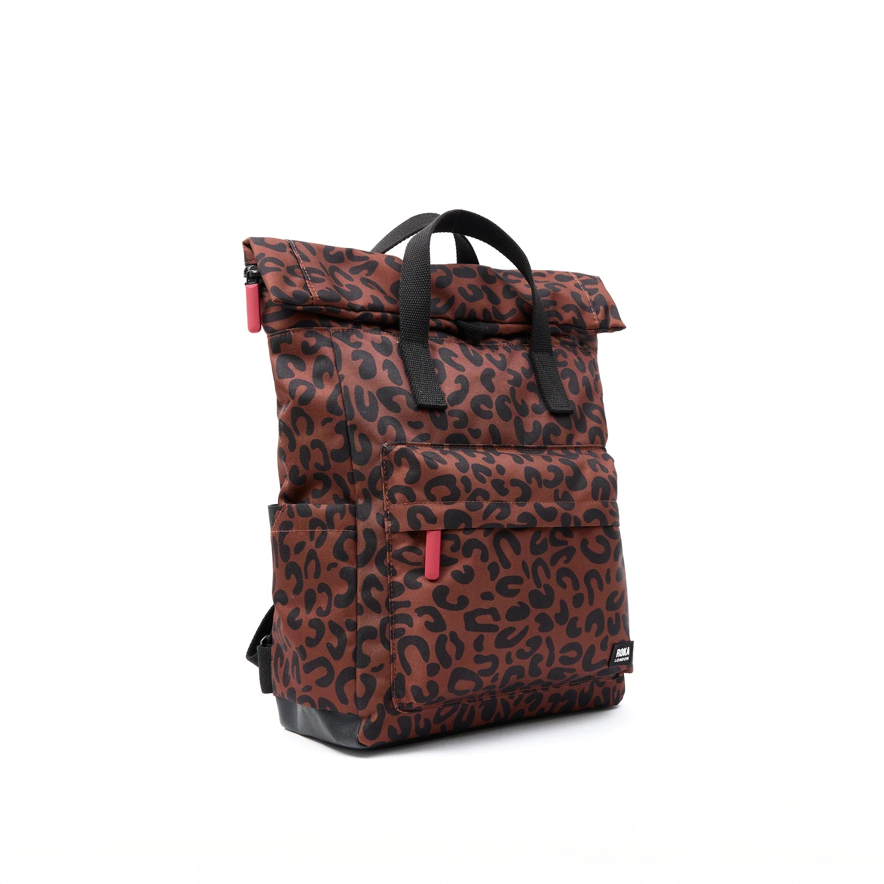ROKA Canfield B Scarlet Leopard Print Recycled Canvas Small