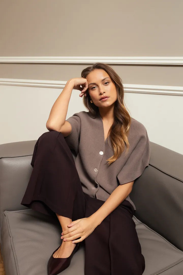 Fransa Abigail Trouser Fudge Melange