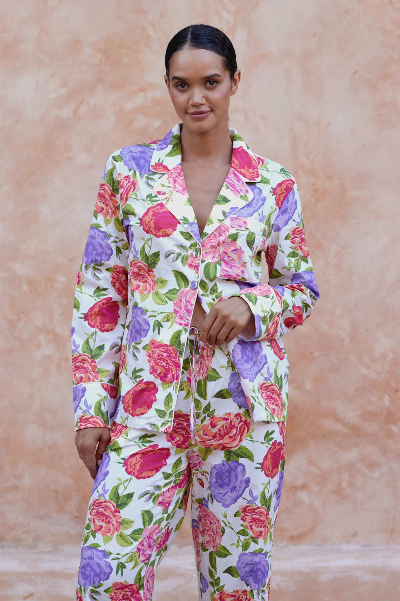 Night Rose Cotton Trouser Pyjama Set