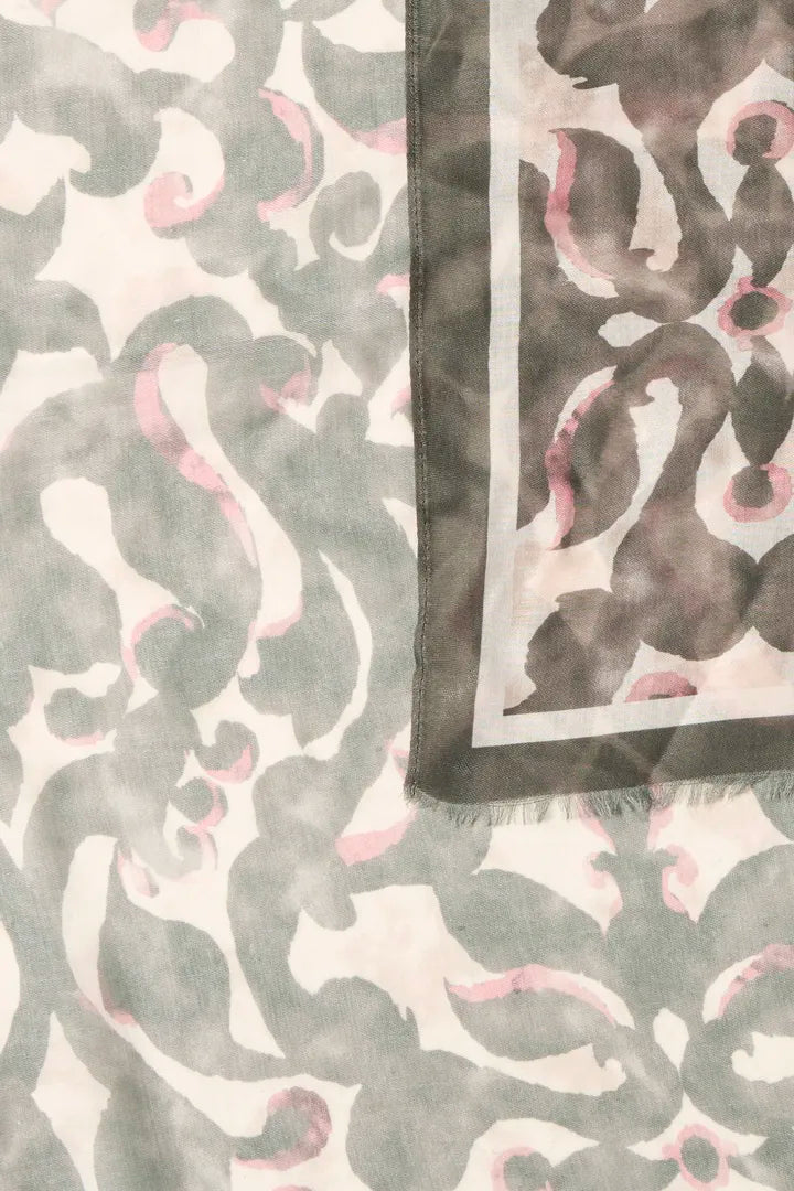 Fransa Sanni Scarf Boho Bloom Smokey Olive