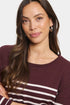 Saint Tropez Mila R-Neck Pullover Decadent Chocolate Fog Stripe