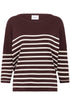 Saint Tropez Mila R-Neck Pullover Decadent Chocolate Fog Stripe