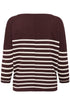 Saint Tropez Mila R-Neck Pullover Decadent Chocolate Fog Stripe