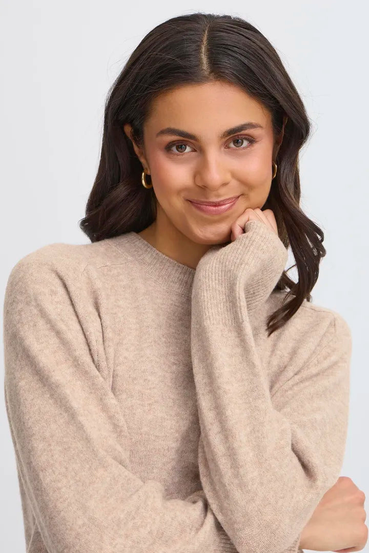 Fransa Noah Pullover Desert Taupe Melange