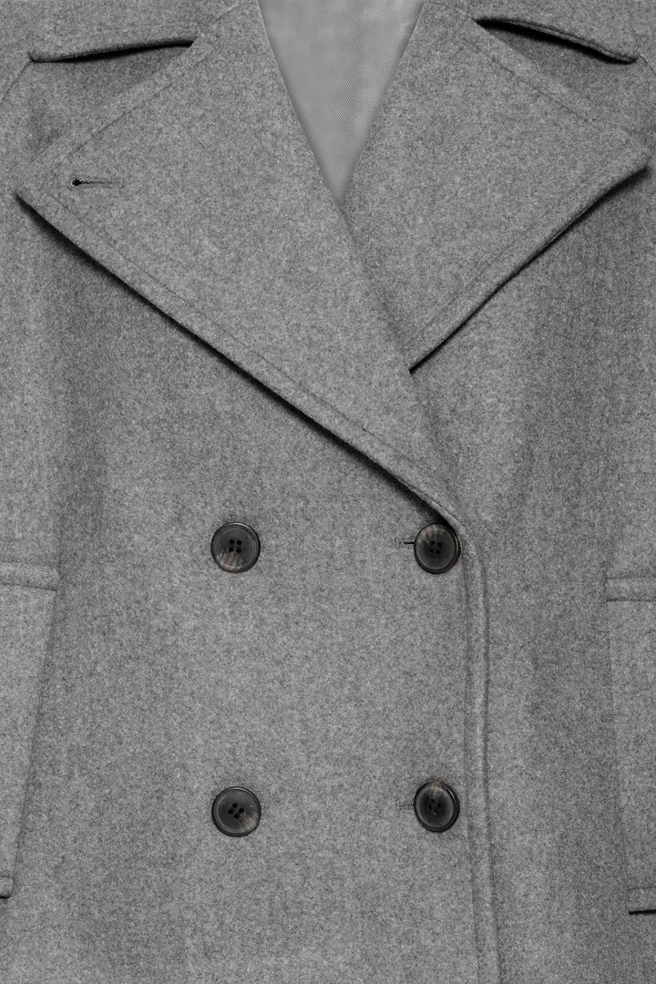 b.young Cilia Short Jacket Mid Grey Melange