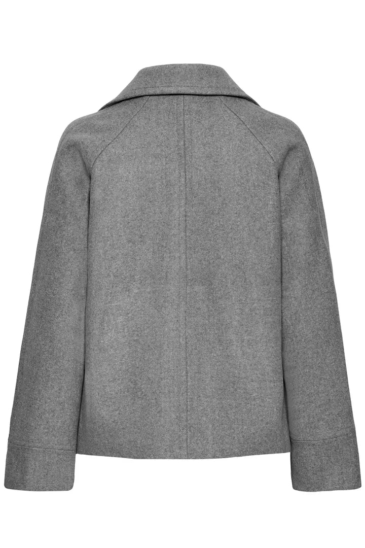 b.young Cilia Short Jacket Mid Grey Melange