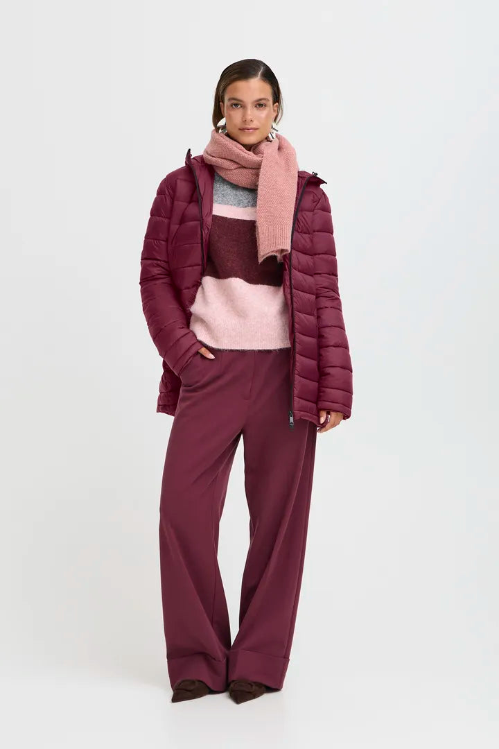 b.young Berta Padded Hood Coat Port Royale