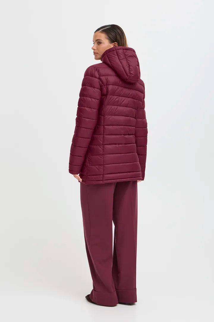 b.young Berta Padded Hood Coat Port Royale