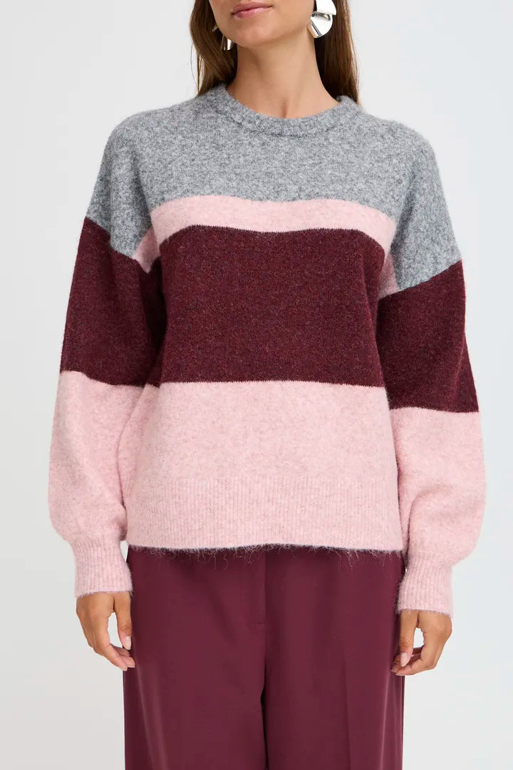 b.young Omea O-Neck Jumper Port Royale Mix